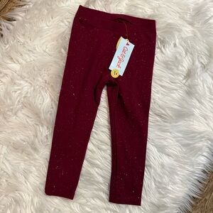 Cat & Jack Toddler Girl Size 2T Burgundy Speckled Stretch Leggings NEW